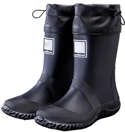 Generisch Bottes en caoutchouc antidérapantes pour femme - Bottes de pluie pieds nus - Tige large - Bottes de pluie imperméables - Bottes de jardin
