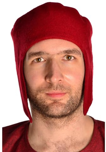 HEMAD Mittelalter Kappe Kahedins aus Wollfilz Braun, Schwarz, Grau, Rot M,L,XL Gewandung LARP