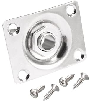 sourcing map Gitarre Mono Ausgang Jack Platte 1/4 Zoll 6,35mm Chrome | Eingangsbuchse, Für LP/EPI E-gitarre