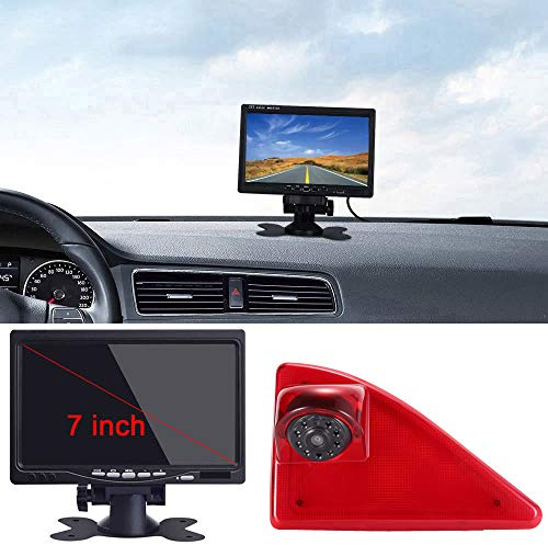 Kalakus Rückfahrsystem mit Rückfahrkamera im 3. Bremslicht Bremsleuchte Kamera+7 TFT LCD Monitor für Opel/Vauxhall Movano ab 2010/Renault Master ab 2010/Nissan NV400 ab 2010