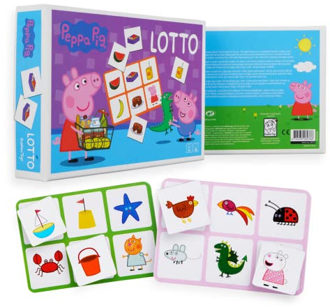 Barbo Toys - Peppa Pig Lotto Spiel (3+ Jahre Lernspiel) | Bunte Peppa Pig Motive | Fördert Zuordnung & Mustererkennung | Trainiert Konzentration | Spielspaß für die ganze Familie