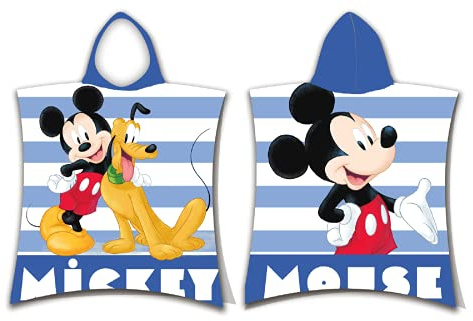 Jerry Fabrics Mickey Mouse Kinder Poncho Kapuze Duschtuch Badetuch Strandtuch 50x115cm