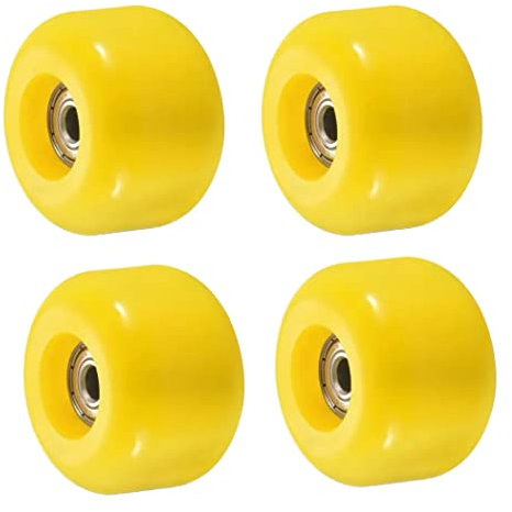 4 Skateboard-Rollen und Kugellager, Rollschuh, mit Lager, Skateboard, Tricks, Skateboard, Verwendung 54 mm x 36 mm, 90 A, Gelb