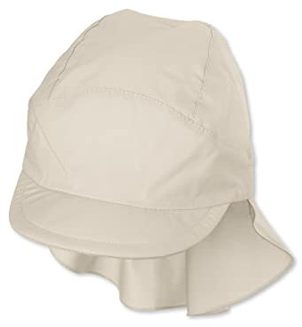 Sterntaler Schirmmütze Nacken Basic - Unisex Baby- und Kinder Mütze mit Nackenschutz - UV-Schutz 50+ Hut aus Popeline (Bio) - leichte Sommer Kopfbedeckung mit Gummiband - beige, Größe 57