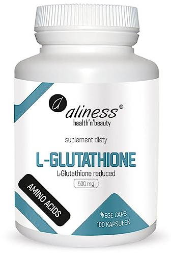 Aliness - L-Glutathion Reduziert 500mg - Aminosäuren - Nahrungsergänzungsmittel - Veganer - Vegetarier - 1 kapsel pro Tag - 100 kapseln