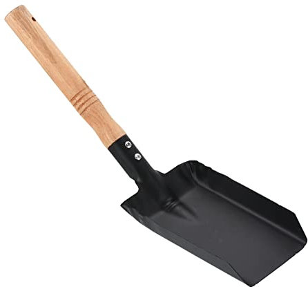PATIKIL 14 Carré pointe Pelle, Carré Creuser Pelle Carbone Acier Plat Tête Jardin Pelle avec Court Bois dur Manche, Noir Jaune