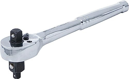 BGS Diy 71015 - Cricchetto reversibile, in acciaio massiccio, dentatura fine, 3 in 1, uscita quadrato esterno 6,3 mm, 10 mm, 12,5 mm (1/2)