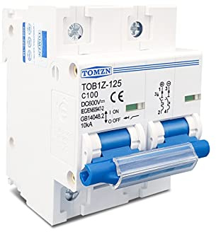 Disjoncteur 2P 80A 100A 125A DC MCB 600V disjoncteur for système PV batterie interrupteur principal (Size : 100A)