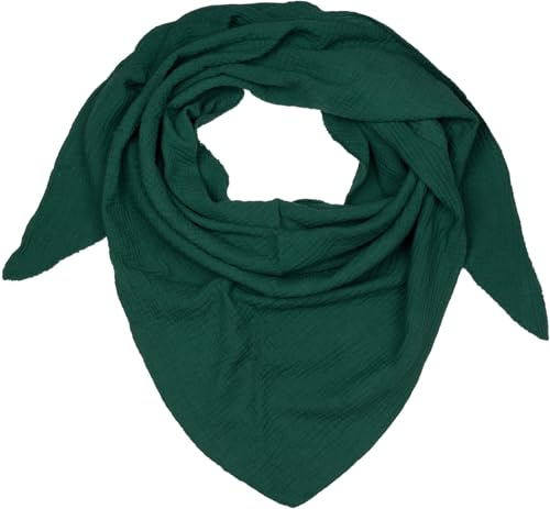 styleBREAKER Damen Musselin Dreieckstuch Baumwolle Unifarben | 196x84 cm XXL Format, Made in Italy, 100% Naturfaser, atmungsaktiv, luftig leicht für Frühling und Sommer, flexibel nutzbar.