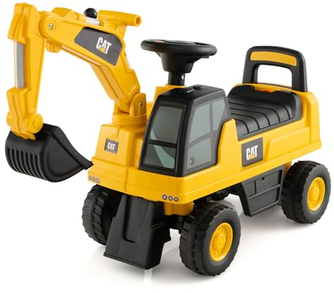 Costzon Ride on Excavator, Licensed Caterpillar Kids Excavator Digger w/Rotatable Digging Bucket, Under-seat Storage, Construction Vehicles for Kids, Ride on Toys for Toddlers 1-3 Gift (Digger)