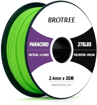 Brotree Paracord 275 2,4mm 30M Nylon Seil mit 4 Kern Schnur | 125kg (275lbs) Bruchlast, Spule, Camping, Angeln, Überleben, Basteln, Armband, Outdoor und DIY