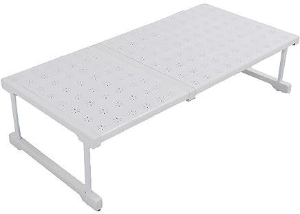 Fdit Scaffale di Stoccaggio Espandibile Scaffale di Tensione Divisori Telescopici Supporto a Strati per Lavelli per Armadi, Armadi per Guardaroba, Scaffali per Armadi (Lunghezza 67‑88