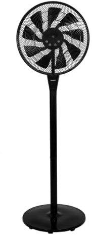 TOUGH MASTER Pedestal Fan 16 Inch 9 Blades 8 Speed Floor Standing Fan with Tilt and Oscillating Features 12H Timer LED Display Remote Control Ideal For Home, Bedroom, Office.