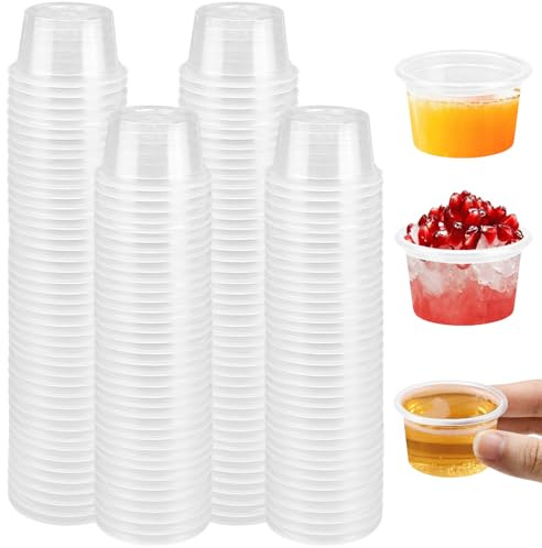 KITERI 200 Pcs Plastic Shot Glasses, 1oz/30ml Clear Shot Cups Jello Shots | Reusable Drinking Tasting Cups, Small Party Cup, Reusable Mini Shot Glasses, for Festival Drinking Jelly Cup