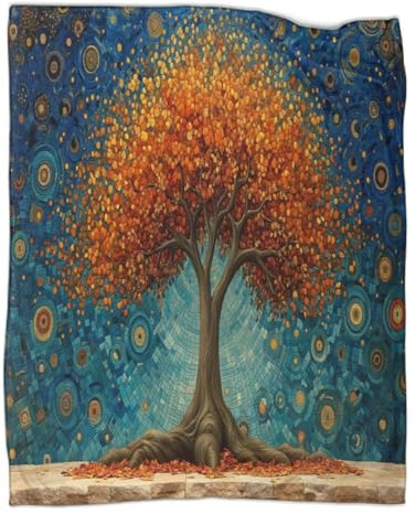 Weltenbaum Kuscheldecke 60x80inch(150x200cm),weich & Warm,extra Flauschig Als Sofadecke Mandala Wohndecke Yogadecke Tagesdecke,Plüsch Sofaüberwurf