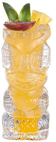 HOUSN Tiki Gläser kristallklaren Cocktailgläsern, Tiki-Becher,Clear Tiki Gläser, hawaiianische Party, niedliche, exotische Cocktailgläser, hawaiianische Tiki-Tasse,8