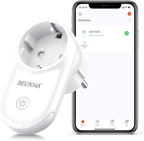 Smart WLAN Steckdose mit Strommessung,Smarte Home WiFi Steckdose Nachtlicht Steckdose,4000W Smart Plug mit Alexa,Assistant Sprachsteuerung, APP Fernsteuerung, Timer, Zeitplan,2.4GHz