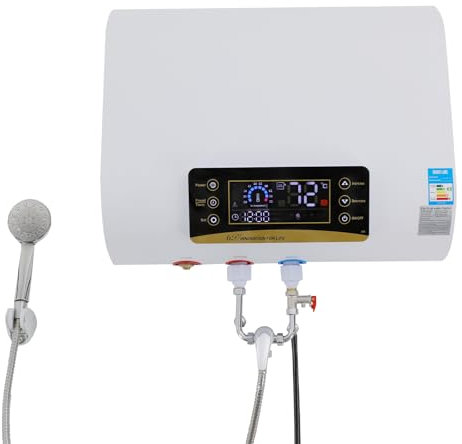 Begoniape Scaldacqua istantanea, 80 l, 30 – 75 °C, fissaggio a parete, 2000 W, impermeabile, scaldabagno doccia con schermo LCD
