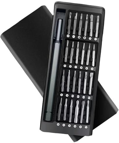 Juego de destornilladores de precisión mini – Paquete de 24 piezas, kit de reparación magnético para portátil, smartphone, reloj, gafas, electrónica y drones, incluye puntas Torx