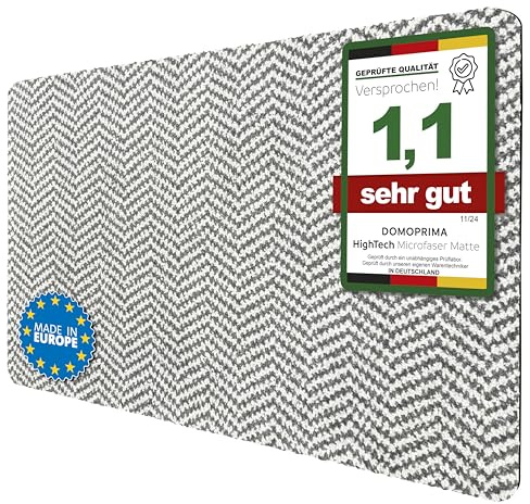 DOMOPRIMA® Fußmatte Mikrofaser 80x50 cm Taupe-Hellgrau – Waschbare Schmutzfangmatte aus Mikrofaser, rutschfest und extra saugstark, 7 mm flach, Türmatte für Eingang, Flur, Küche, Bad und Haustier