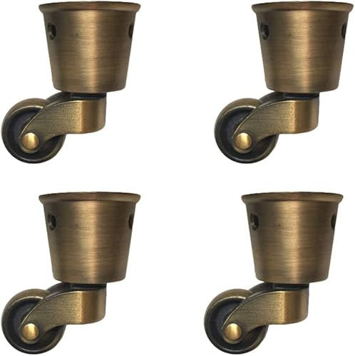 SDGBCXD, Heavy Duty Castor,Set of 4 Swivel Caster Wheels,Antique Furniture Castor, Oil Rubbed Bronze,Silent,Wear Resistant,Furniture Wheels