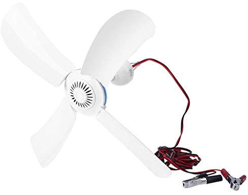 Rudiaoa 12V Battery Powered Ceiling Canopy Fan 16”/31.5” Hanging Camping Tent Hanger Fan for Outdoor Barbecue Home