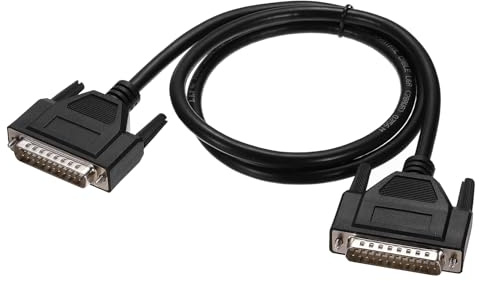QUARKZMAN DB25 Seriell Kabel, 28AWG Aluminium Folie Geschirmtes DB25 Stecker auf Stecker Gerades Serielles Kabel für Datenkommunikation, 1 Meter