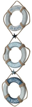 GALPADA Holzschild Mit Rettungsring-dekor Nautische Wandkunst Hängende Verzierung Für Schlafzimmer Esszimmer Und Wohnbereich Stranddekor Aus Massivholz