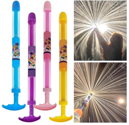 4 Stück Feuerwerks Wasserpistole Spielzeug, WassersprüHspielzeug, Romantisches Feuerwerk Wasserpistole für Paare, Hochdruck Water Squirter Im Feuerwerksstil zum Baden, Pool, Party