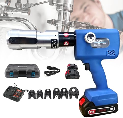 OZBME Pince à sertir hydraulique Rechargeable pour Tubes en cuivre, Presse à Tubes, avec têtes Multi-Tailles et Fonction de Retour d'huile, DN50 (DN50)