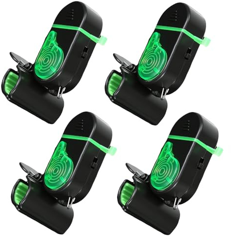 KBIBCK Bissanzeiger Angeln Glocke, 4 Stück Empfindsame Angeln Bissanzeiger mit LED und Ton, Angelzubehör Nachtangeln Biss Alarm für Angelrute, Süßwasser Meerwasser Outdoorsport Erwachsene