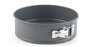 H&H Tortiera 1 Fondo Deli Chef 20 cm in Alluminio con Rivestimento Antiaderente – Colore Grigio – Stampo per Torte e Dolci – Lavabile in Lavastoviglie – Ideale anche per Uso Professionale