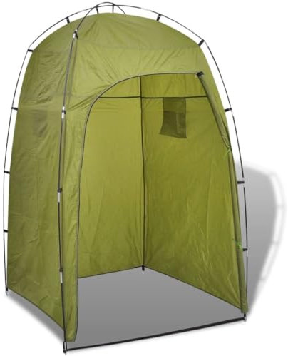 vidaXL Tenda Pop Up da Campeggio Viaggio Spiaggia Cabina Armadio Doccia Privacy Robusta Impermeabile con Borsa in PU e Fibra di Vetro Verde