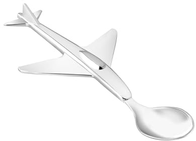 Zilverstad 7522261 Kinderlöffel Flugzeug, Zink-Legierung, Silber, 16.9 x 7.4 x 1.5 cm