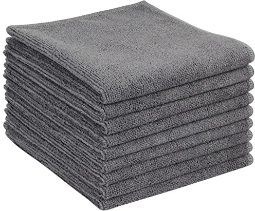 VIVOTE Mikrofasertücher Grau Spüllappen Küchenlappen Putzlappen 30x30cm | super saugfähig und dick Haushalts Reinigungstücher Küche Putztücher Mehrzweck Staubwischen 9 Stück