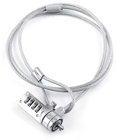 Kafuty 1.2m Cavo di Sicurezza PC Cavo Anti-furto con Codice di Ripristino a 4 Cifre per Laptop Proiettore Argento | cavo antifurto portatile proiettore lucchetto combinazione acciaio filo codice regolabile