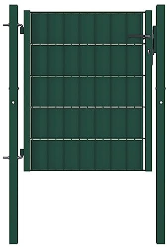 vidaXL Zauntor aus PVC und Stahl 100 x 81 cm Grün