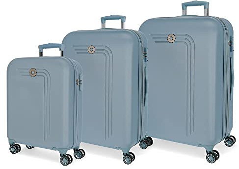 Movom Riga Juego de Maletas Rígida Azul, 4 Ruedas Dobles