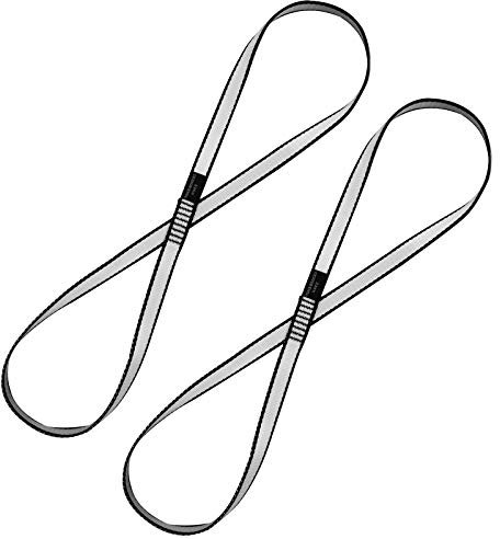 KIKIGOAL 18MM Nylon Sling Runner 23KN CE2008/EN566 Rock Webbing Straps for Outdoor, Rapping, Swing, Yoga etc(2pcs Grey, 120CM/48 Inch)