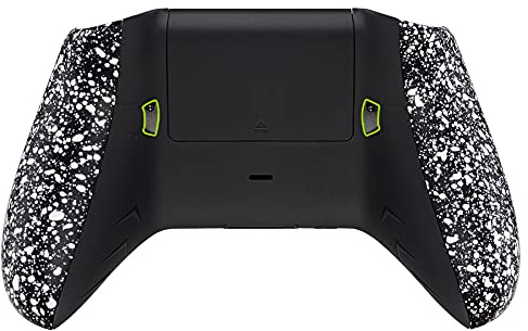 eXtremeRate FlashShot Trigger Stop Bottom Shell Kit für Xbox One S & One X Controller, neu gestaltete Rückschale & strukturierte weiße Griffe & Haarauslöser für Xbox One S X Controller Modell 1708