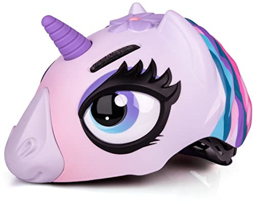 ANIMILES Kinder Fahrradhelm - 3D Einhorn Helm & Hai Helm für Mädchen, Jungen 3-8 Jahre, Verstellbarer Kinderhelm für Fahrrad, Skateboard, Scooter, Skaten (Lila Einhorn)