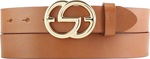 BELTINGER Damen-Gürtel EMIL aus Vollrindleder 3 cm | Schmaler Ledergürtel für Damen 30mm | Gold glänzend
