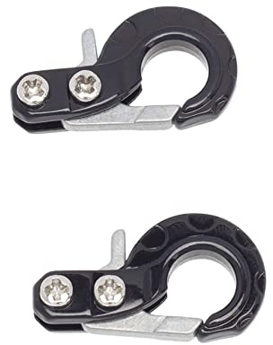 LAFEINA RC Crawler Winch Hooks, Metal Trailer Tow Hook for 1/10 RC Car Axial SCX10 Tamiya CC01 RC4WD D90 D110 TF2 Traxxas TRX4 Accessories (Black)