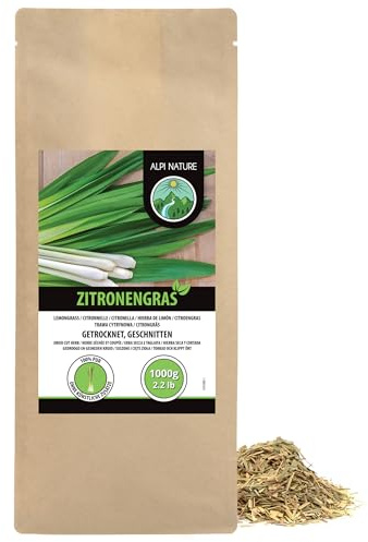 Alpi Nature Citrongräs Te 1kg, Citrongräste, Torkade och Skurna Citrongräsblad, Lösbladigt Te