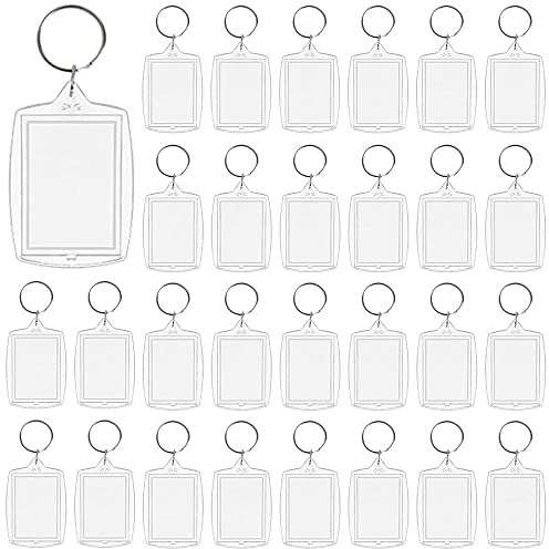 Generic 30er Pack Acryl Schlüsselanhänger mit Foto, Transparent, Minimalist, Personalisierbar, Unisex, Rechteckig, Foto-Thema, für Erwachsene