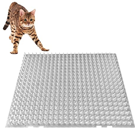 MOHTA Katzenabwehr Matte Katzenkotmatte mit Spikes Indoor Outdoor - 6 STK/8 Stk/10 Stk/12 Stk/20 Stk/40 STK Transparente Katzenabwehrmatte, Möbel Auto Katzenschutz (Size : 6 pcs)