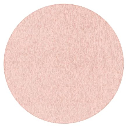 HomebyHome Runder Teppich 160 cm Rosa, Einfarbiger Kurzflor Schlingenteppich für Wohnzimmer, Schlafzimmer oder Essbereich, Modern, weich & pflegeleicht