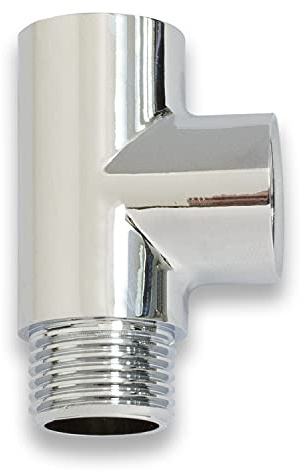 iBathUK Seravo T-Piece for Dual Fuel Heated Towel Rail, Plumbing Connector Accessory for Dual Fuel Towel Radiators, Compatible with Hydronic and Electric Systems in Brass Chrome Plated