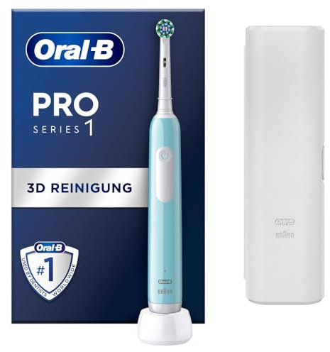 Oral-B Pro 1 Cross Action Caribbean Blue mit Reiseetui