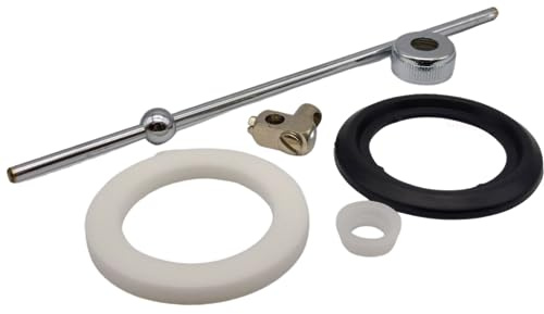 Schläfer 405310 | Tige excentrique universelle en laiton chromé pour siphon de drain escamotable, diam5 x 200 mm avec éponge et joints en caoutchouc pour les tailles 1 1/4
